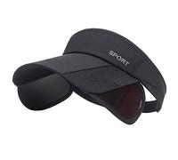 Chapeau pare-soleil d'été - Casquette de golf réglable avec bord rétractable, protection UV, chapeau de plage / tennis sport, noir, 56 EU