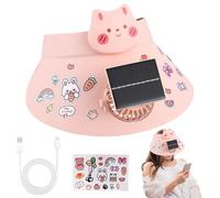 Chapeau pare-soleil ventilateur solaire chapeau de plage protection UV rechargeable par USB couvre-chef personnage femme enfant homme plage été plein air voyage camping loisirs, Rose, taille unique