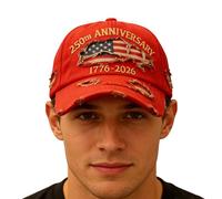Chapeau Patriotique avec Drapeau Américain - 1776-2026 Chapeaux Commémoratifs,Chapeaux de Baseball Vintage,Pour Vétérans Femmes Hommes Sports De Plein Air 4 Juillet Memorial Day Parade Camping
