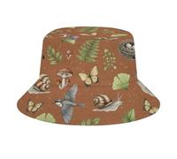 Chapeau Pêche Mode Anti-UV Jardinier Pêcheur Cap Bob Chapeau pour Camping Excursions, Éléments D'Arbres Inspirés par La Nature