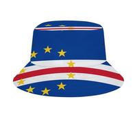 Chapeau Pêcheur Unisexe MotifCape Verde Drapeau,Bob en Polyester Sergé Durable,Léger et Respirant,Protection UV pour Plage,Randonnée et Voyage,Dark Blue