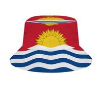 Chapeau Pêcheur Unisexe MotifKiribati Drapeau,Bob en Polyester Sergé Durable,Léger et Respirant,Protection UV pour Plage,Randonnée et Voyage,Blue