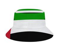 Chapeau Pêcheur Unisexe MotifUnited Arab Emirates Drapeau,Bob en Polyester Sergé Durable,Léger et Respirant,Protection UV pour Plage,Randonnée et Voyage,White
