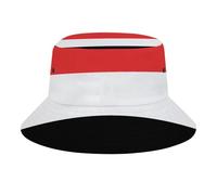 Chapeau Pêcheur Unisexe MotifYemen Drapeau,Bob en Polyester Sergé Durable,Léger et Respirant,Protection UV pour Plage,Randonnée et Voyage,White