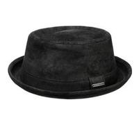 STETSON Chapeau Pennsylvania Pigskin Homme - Porkpie pour avec Doublure, Bandeau en Cuir Automne Printemps Hiver Été Printemps-été - S (54-55 cm) Noir