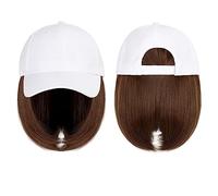 Chapeau-perruque Perruque synthétique avec perruque naturelle, bonnet, bobo ajustable for femme, casquette de baseball