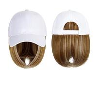 Chapeau-perruque Perruque synthétique avec perruque naturelle, bonnet, bobo ajustable for femme, casquette de baseball