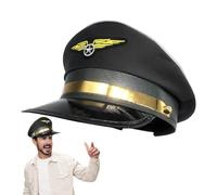 Chapeau Pilote - costume cosplay vintage commandant de bord uniforme portab | Accessoire cosplay, Chapeau Pilote costume vintage commandant de bord uniforme portable pratique fête carnaval, polyvalent, f