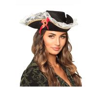 Boland 81928 Chapeau de pirate pour adulte - Noir-Taille Unique