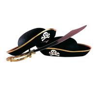 Chapeau Pirate - WIDMANN - Accessoire de costume - Adulte - Mixte - Noir