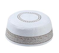Chapeau plat en coton brodé musulman pour hommes chapeaux chauds pour femmes hiver, café, S