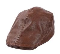 Chapeau plat en cuir Gatsby Newsboy Chapeau Cabbie Chasse Conduite Casquette pour Homme Femme, b, Large