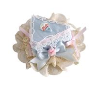 Chapeau plat pour femme Lolita bleu rose avec tasse de gâteau sucré dessert Kc Cosplay tasse à thé fête chapeau plat Coiffe (chapeau haut de forme triangulaire)