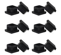 Chapeau Poteau Bois,Capuchons De Poteau Lot de 10 embouts tube carrés en plastique noir for poteau clôture, capuchon durable, bouchons finition table et chaise(35x35mm)