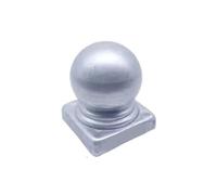 Chapeau Poteau Bois,Capuchons De Poteau Lot de 2 capuchons poteau en acier galvanisé avec boule et dôme for poteaux garde-corps clôture carrés ronds(Square 80mm)
