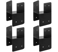 Chapeau Poteau Bois,Capuchons De Poteau Supports de suspension solive montage en acier robuste Support/Capuchons poteau Support d'attache/Connecteur d'ancrage Poteau 4x4 Calibre 14/