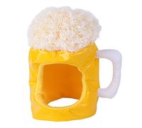 Chapeau pour animal domestique Cache-cou et oreilles Chope de bière Accessoires de costume de fête Couleur vive Couvre-chef pour chiot