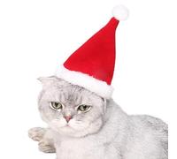 Chapeau pour animaux de compagnie de Noël - Chapeau doux du Père Noël | Chapeau de Noël pour petit chien et chat, chapeau de vacances confortable pour animaux de compagnie, chapeau de Père Noël en pel
