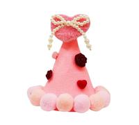 Chapeau pour Chien,Accessoires d'animaux de la Saint-Valentin à Cœur | Chapeaux à Pompon pour Petits Chiens - pour Chiens et Chats Taille S M L pour Fête Séance Photo et Voyage