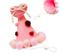 Chapeau pour Chien,Tenues Amusantes Mignonnes en Forme de Cœur | Accessoires Photo Chapeau à Pompon pour Animal | pour Chiens et Chats Taille S M L pour Fête Séance Photo et Voyage
