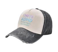 Chapeau pour homme, pur coton chaud。 Citations drôles sur le TDAH J’ai un TDAH mauvaises choses se produisent quand je m’ennuie Déficit l’attention Trouble hyperactif Casquette baseball Neurodive