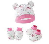 Chapeau Pour Nouveau-né 3 Pièces/ensemble Gants Anti-rayures Couvre-pieds De Protection Mitaines Anti-grippage Bonnets Casquette Et Chaussettes Chapeau Pour Bébé