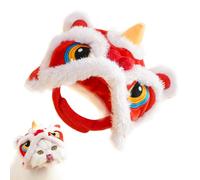 Chapeau pour petit chien, chapeau mignon en peluche pour animaux de compagnie, costumes de chat | Costume du Nouvel An chinois, coiffes pour petits animaux de compagnie, vêtements de danse du lion,