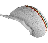 Chapeau rasta pour dreadlocks. Bob Marley avec rayures rasta (RH4) Accessoires dreadlock pour homme et femme, blanc, L