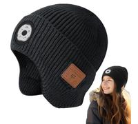 Chapeau Rechargeable avec lumière, Chapeau avec Lampe Frontale Rechargeable | Chapeau de Musique Chaude LED | Bonnet Doux, Chapeau par Temps Froid pour la Marche, Le Jogging, la randonnée