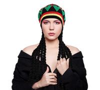 Chapeau reggae et confortable pour costume d'Halloween | Chapeau de cosplay avec dreadlock noir pour événement décontracté, défilé, jeu de rôle, fête, carnaval pour femme