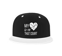 Chapeau réglable pour Homme Femme, Mon cœur est sur ce Terrain de Basket-Ball Unisexe Hip Hop Casquette de Baseball Camionneur Papa Chapeaux