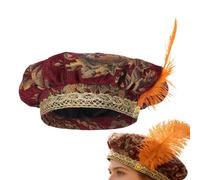 Chapeau Renaissance pour homme - Costume médiéval pour cosplay | Accessoire historique pour festivals, carnaval, défilés, séances photographiques, spectacles, mariages, réunions thématiques élégance A