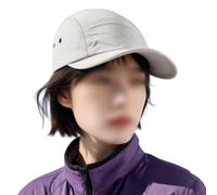 Chapeau rétro à cinq panneaux avec bord doux à séchage rapide en nylon pour randonnée, cyclisme, course à pied, unisexe, sports de plein air, couvre-chef d'été, gris clair (HMZ384 blanc)