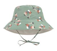 Chapeau réversible anti-uv scooter et chien vert (3-6 mois)