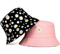 Chapeau réversible BUCKET HAT FISHER Daisy, noir, taille universelle 55-59 cm, polyester et coton