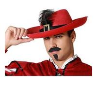 Chapeau Mousquetaire Plume - BigBuy Carnival - 110613 - Rouge