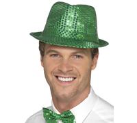 Chapeau scintillant vert - Chapeau à paillettes pour le Nouvel An, la scène ou