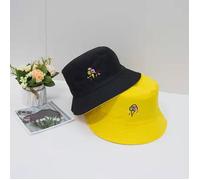 Chapeau Seau Brodé Double Face Seau Fruits Mots Chinois Unisexe Mode Panama Bob Hip Hop Gorro Été - FUNMOON