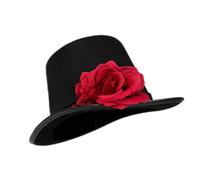 Chapeau seau de fête d'Halloween avec accessoire de costume de rose pour les spectacles sur scène, les festivals et le cosplay (rouge, taille unique)