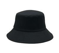Chapeau seau de petite taille 54-57cm 57-60cm 60-63cm for dames, chapeau de plage en coton uni à gros os for hommes, casquette de soleil de pêche grande taille Pour Femmes Et Hommes(Black,54-57cm)