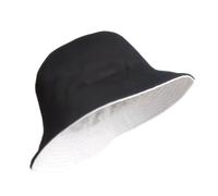 Chapeau Seau Grande Taille for Hommes, De Pêcheur Double Face, Tête, Marée, Hip Hop, Soleil pour Homme(Black-Beige,XL 60-62CM)