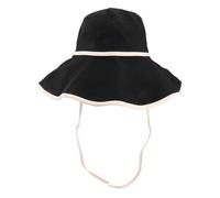 Chapeau seau pare-soleil pliable en coton pour femmes, à la mode, avec sangle à grand bord, pour les vacances d'été à la plage