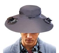 Chapeau solaire avec ventilateur - Chapeau à bord large et pliable | Chapeau réglable avec ventilation et ventilateur solaire rechargeable, protection solaire imperméable pour plage, sports et gym.