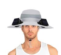 Chapeau solaire avec ventilateur | Chapeau solaire avec ventilation intégrée - Accessoire tête style seau protection UV bord large respirant pour activités de plein air plage randonnée