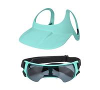 Chapeau solaire pour chiens - Protection UV avec lunettes pour animaux de compagnie - Bonnet de protection réglable avec lunettes et trous pour oreilles - Pour petites races en été et chiots