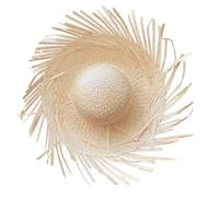 Chapeau Sombrero Mexicain Festif, Accessoires Photo colorés, Styles hawaïens avec Bords déchirés, Chapeaux Sombrero en Paille pour Chiens