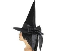 chapeau sorcière avec noeud luxe noir - smiffys 48024 Noir