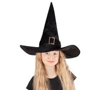 Chapeau Enfant De Sorciere En Velours Brillant Noir