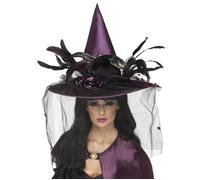 Chapeau sorcière luxe violet femme Halloween