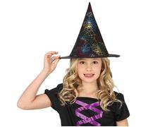 chapeau sorcière toile d'araignée enfant - guirca 13056 Noir